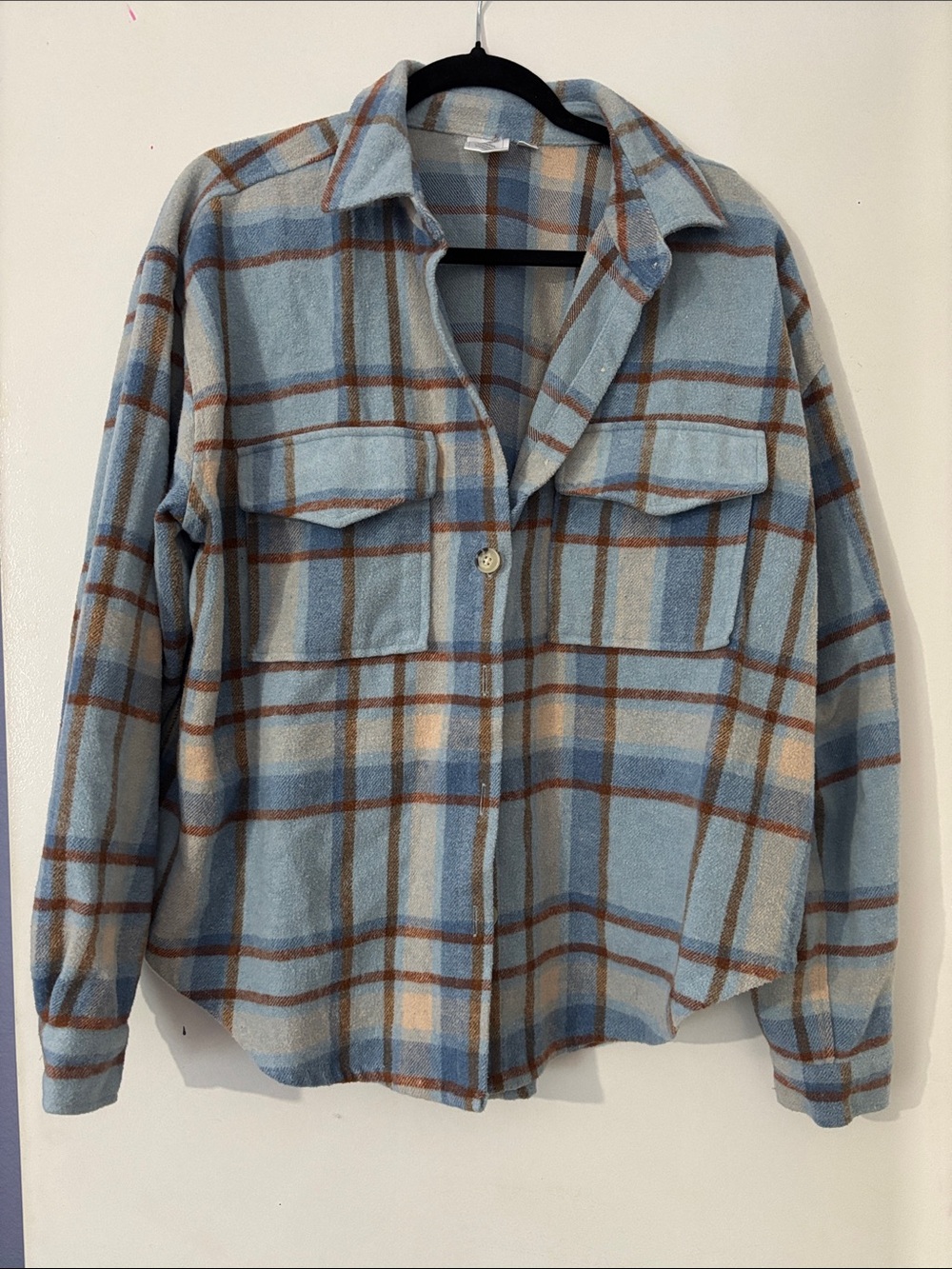 Ford Light Blue Plaid Utility Shacket